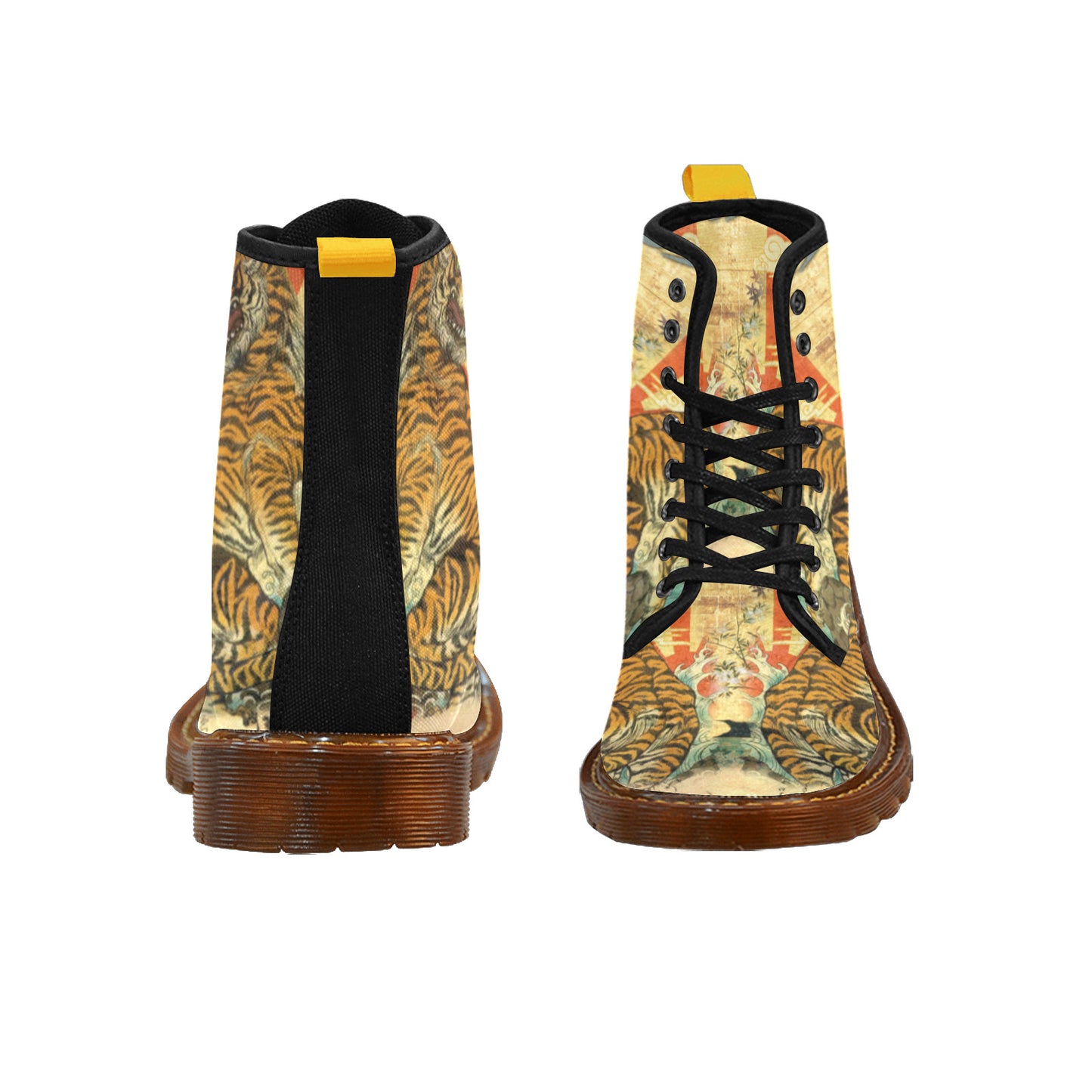 Samurai Tiger Men's Lace Up Canvas Boots