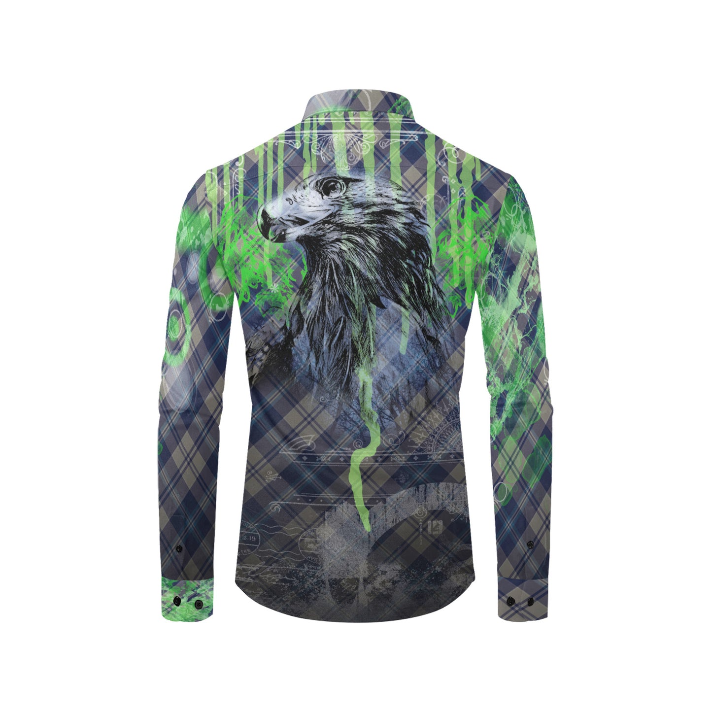 EAGLE PLAID Men's All Over Print Long Sleeve Shirt