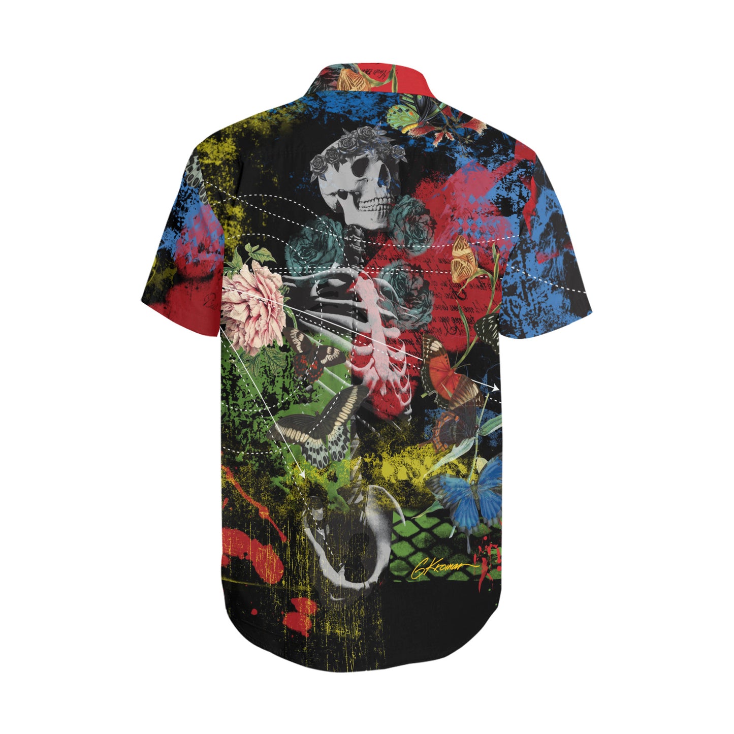 SKEL BUTTEFLIES MEN'S SHORT SLEEVE BUTTON DOWN