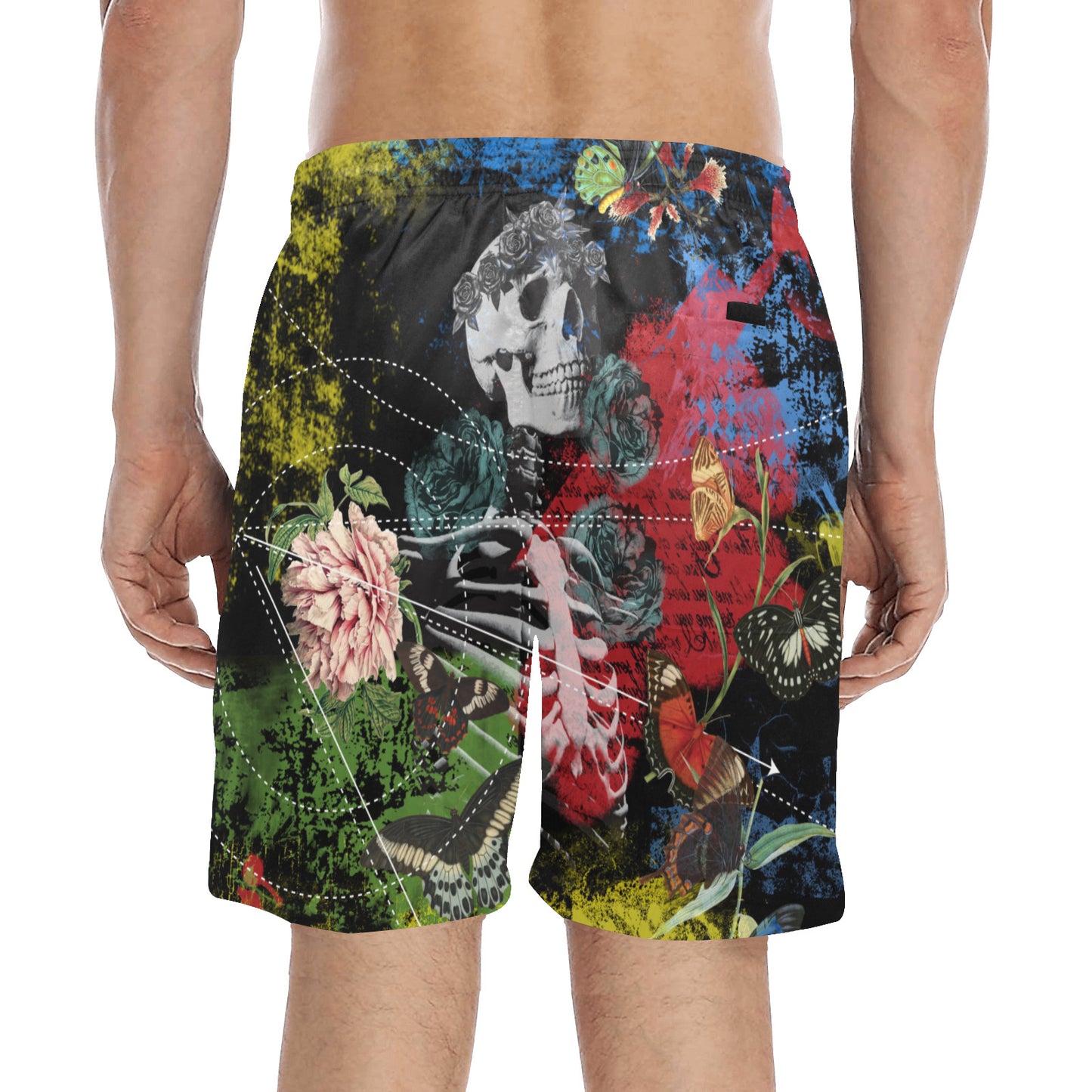 SKEL BUTTERFLY Men's Mid-Length Beach Shorts