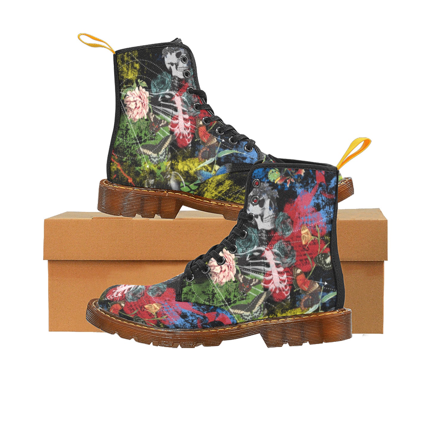 Skel Butterflies Men's Lace Up Canvas Boots