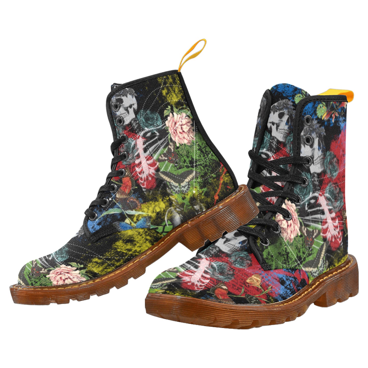 Skel Butterflies Men's Lace Up Canvas Boots