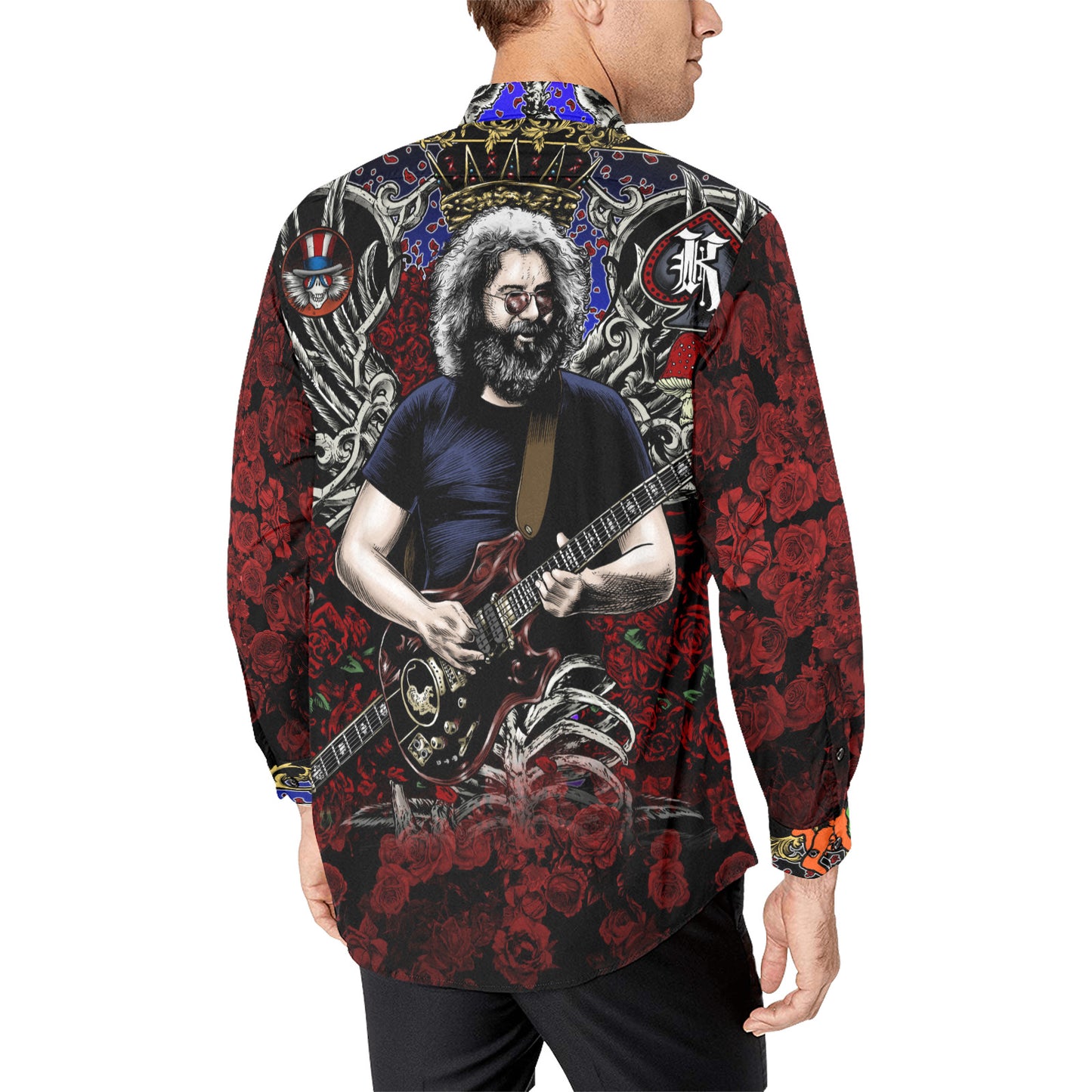 JERRY CARD Men's All Over Print Long Sleeve Shirt