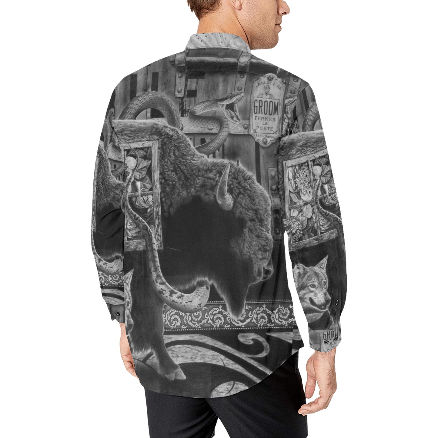 WOP Men's All Over Print Long Sleeve Shirt