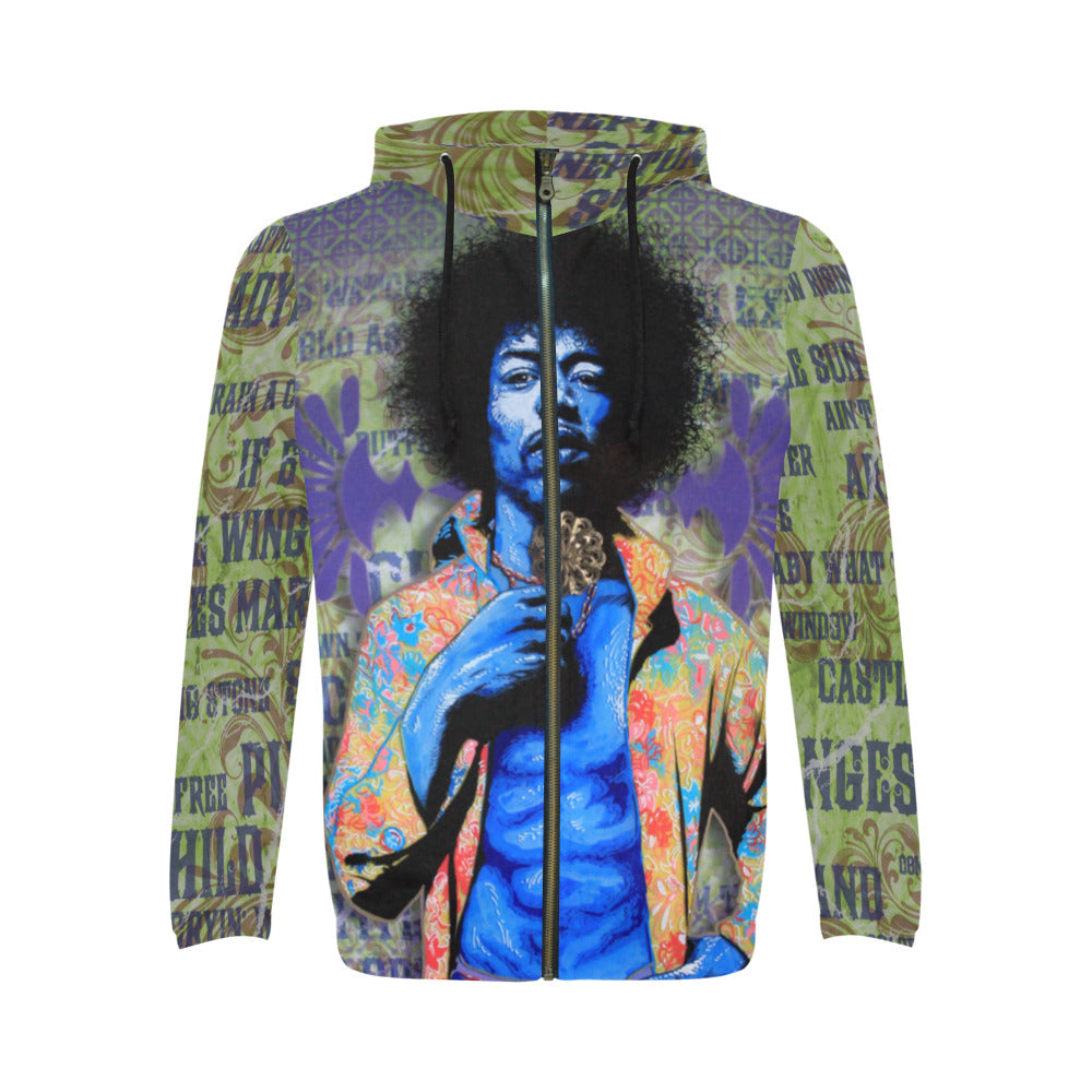 JIMI Men's All Over Print Full Zip Hoodie