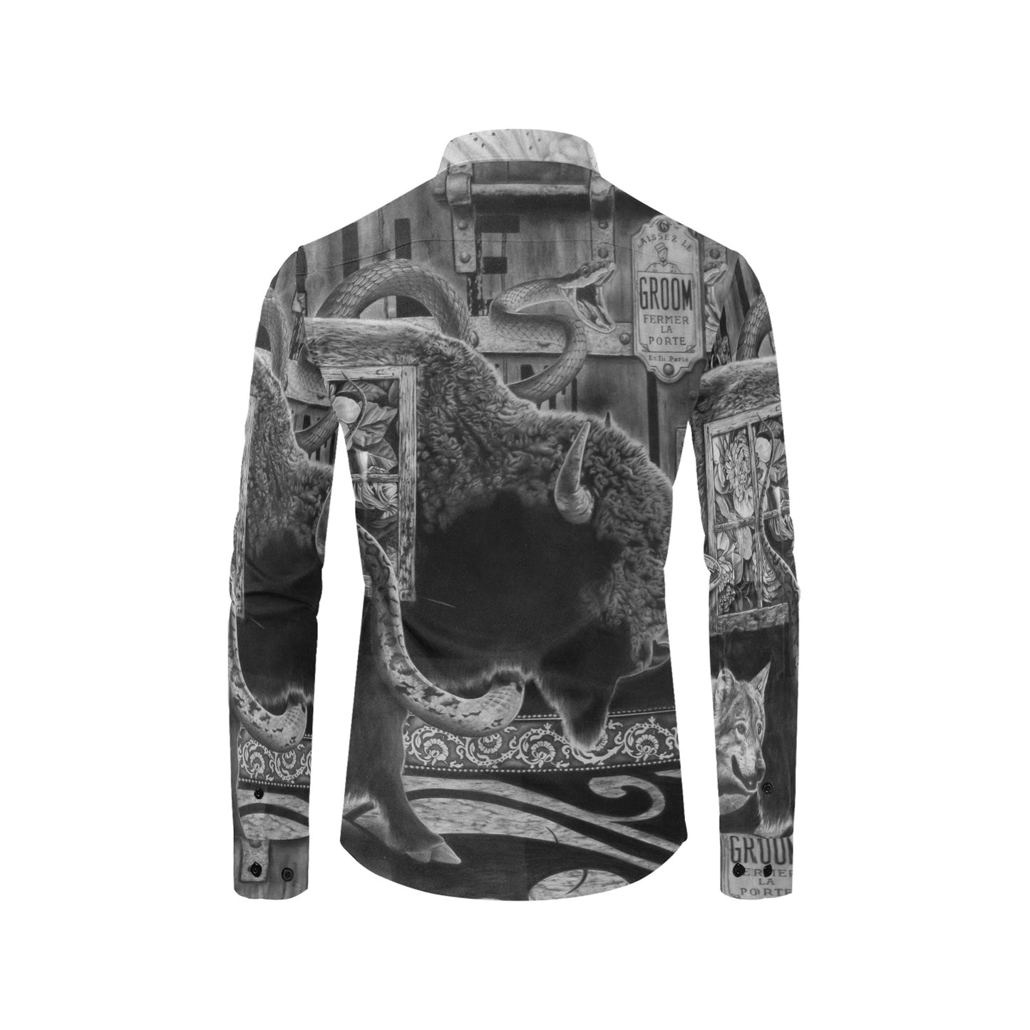 WOP Men's All Over Print Long Sleeve Shirt