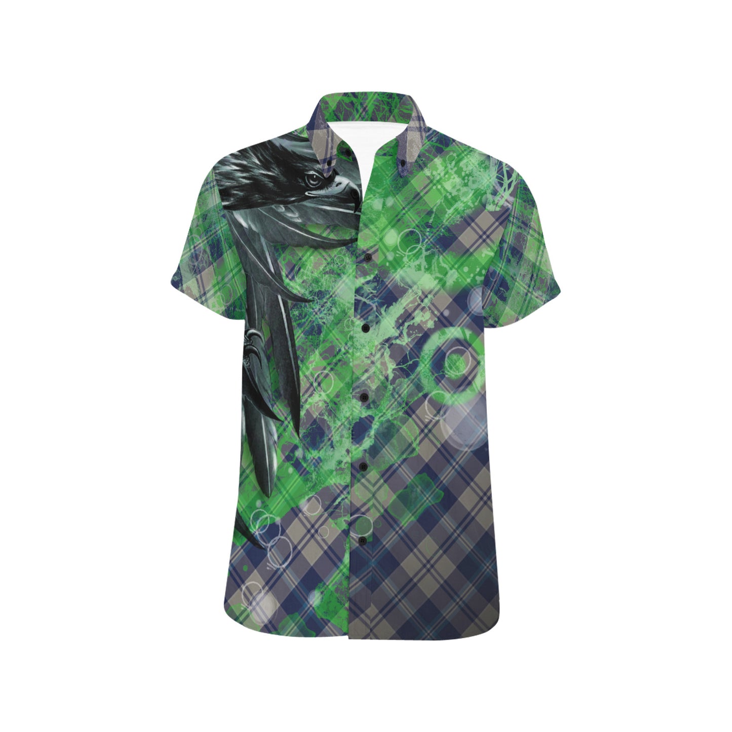 EAGLE PLAID Men's All Over Print Short Sleeve Shirt