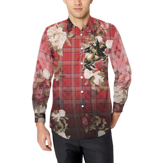 PLAID ANGEL Men's All Over Print Long Sleeve Shirt