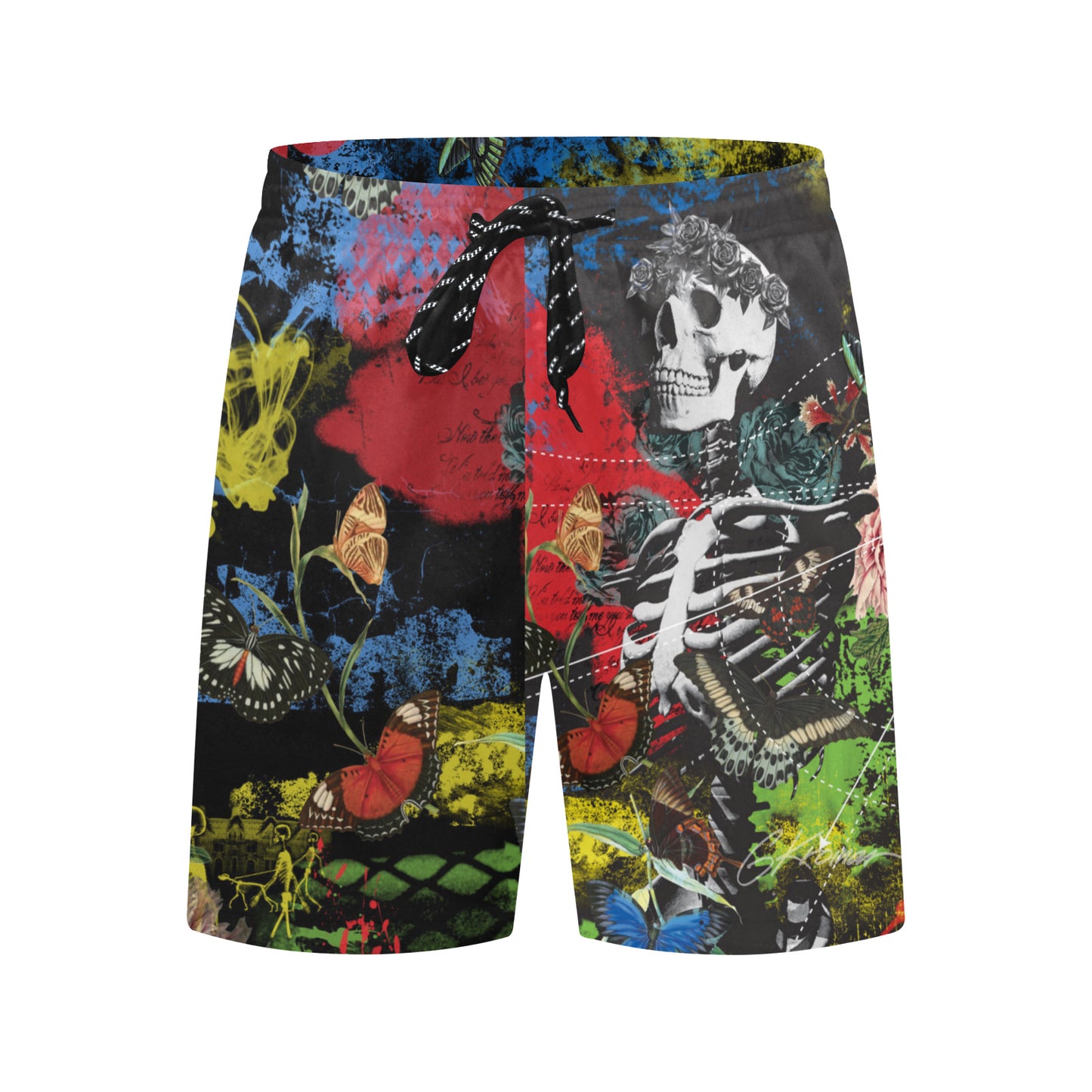 SKEL BUTTERFLY Men's Mid-Length Beach Shorts