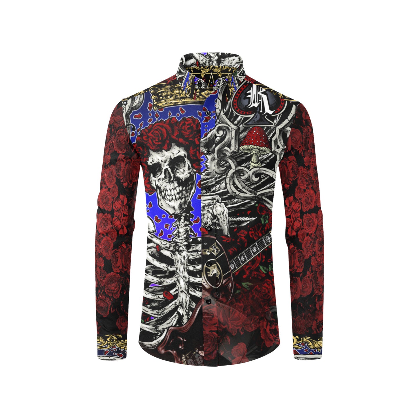 JERRY CARD Men's All Over Print Long Sleeve Shirt