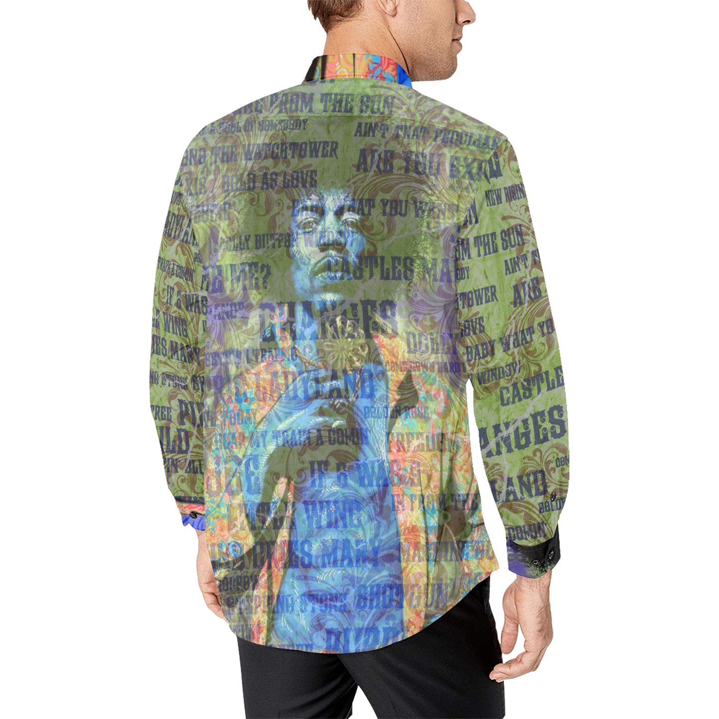 JIMI Men's All Over Print Long Sleeve Shirt