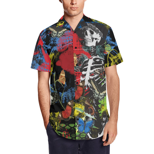 SKEL BUTTEFLIES MEN'S SHORT SLEEVE BUTTON DOWN