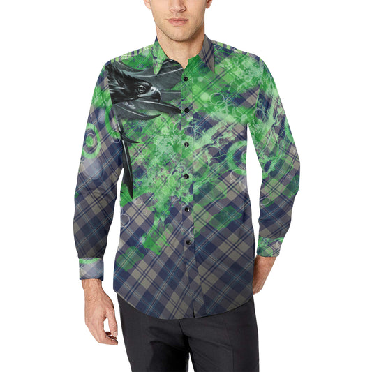 EAGLE PLAID Men's All Over Print Long Sleeve Shirt