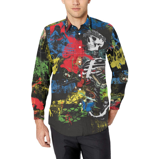 SKEL BUTTERFLIES Men's All Over Print Long Sleeve Shirt