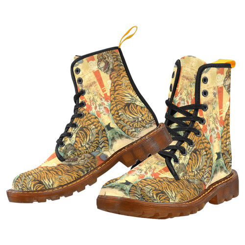 Samurai Tiger Men's Lace Up Canvas Boots