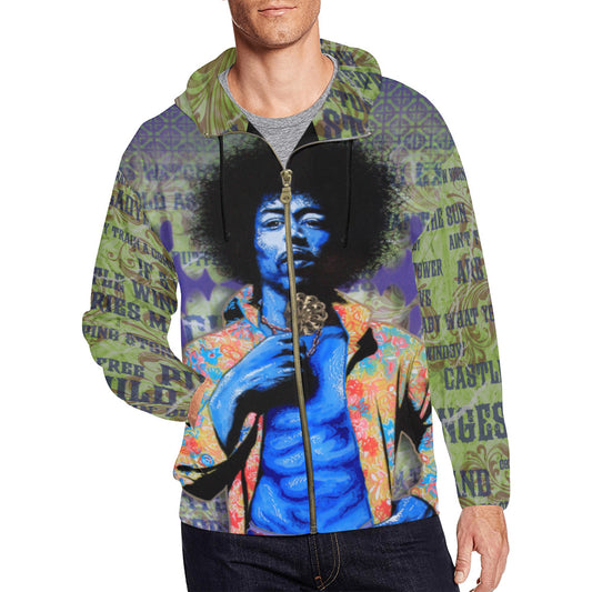 JIMI Men's All Over Print Full Zip Hoodie